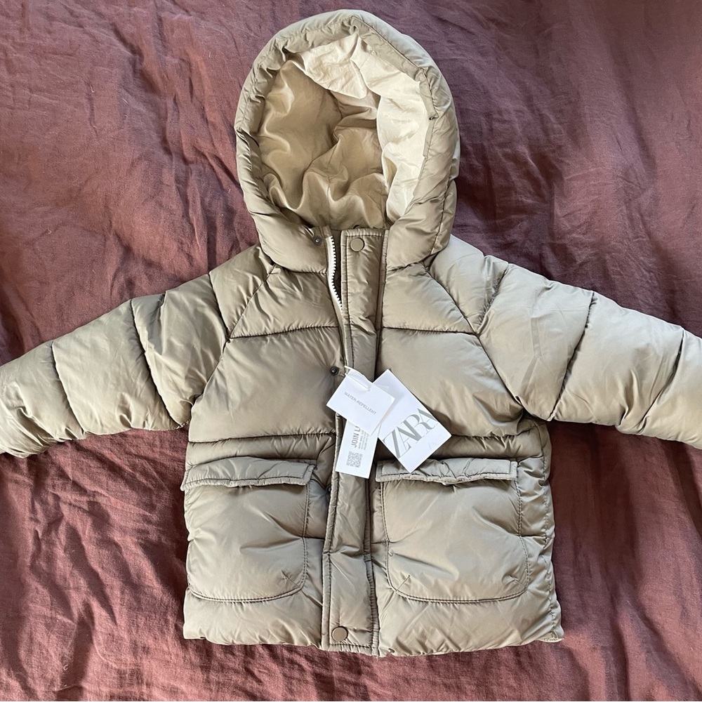 Zara WATER REPELLENT PUFFER COAT